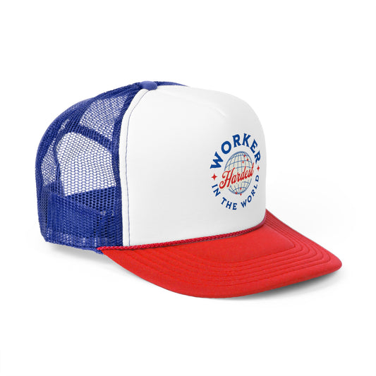 Hardest Worker Sweatclub Signature Trucker Caps - Red, White & Blue