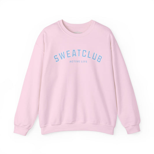 SweatClub Active Life Heavy Blend™ Crewneck Sweatshirt - Sky Blue & Pink